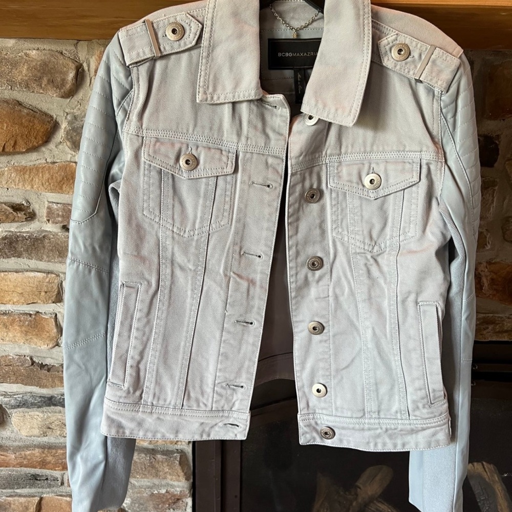 BCBGMaxAzria Light Blue Bomber Jacket